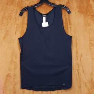 HANRO Shirt Mens Medium Black Pullover Tank Top Cotton Essentials